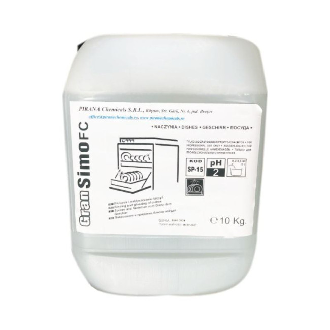 Produs pe bază de acid citric pentru clătirea şi lustruirea vaselor GRAN SIMO FC Produs pe bază de acid citric pentru clătirea şi lustruirea vaselor GRAN SIMO FC