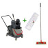 Cărucior curățenie 2 găleți de 17 L + Mop profesional plat cu buzunare și clapete 40 cm