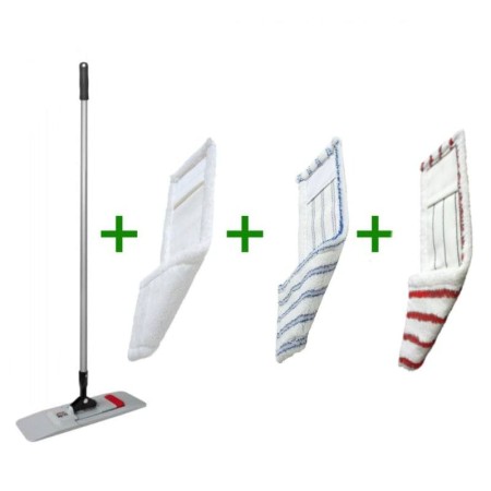 Set mop Magic Click cu 3 rezerve de mop diferite Set mop Magic Click cu 3 rezerve de mop diferite