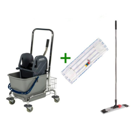 Cărucior curățenie cadru metalic 27 L + Mop profesional Magic Vario Cărucior curățenie cadru metalic 27 L + Mop profesional Magic Vario