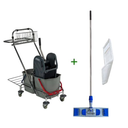 Cărucior curățenie cadru metalic + suport de mop 40 cm 