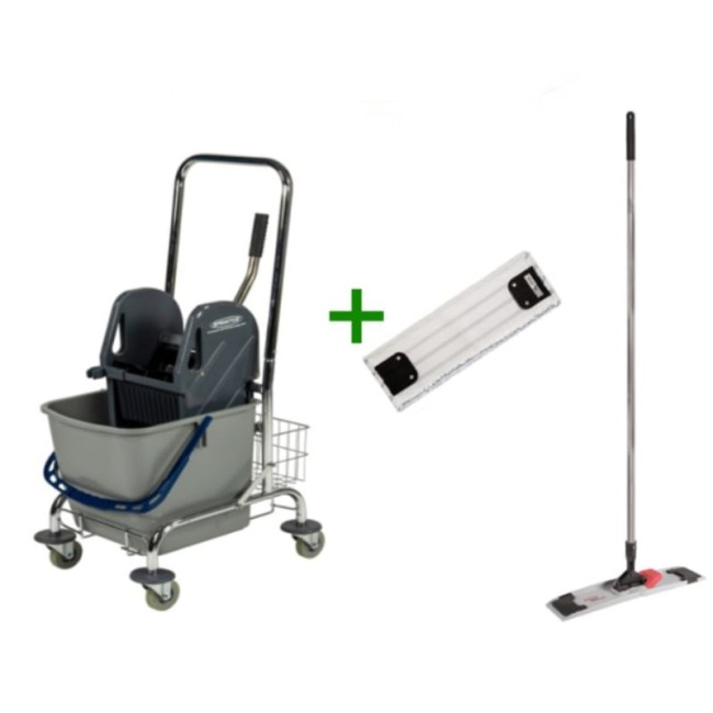 Cărucior curățenie cadru metalic 27 L + Mop profesional Magic Vario Cărucior curățenie cadru metalic 27 L + Mop profesional Magic Vario