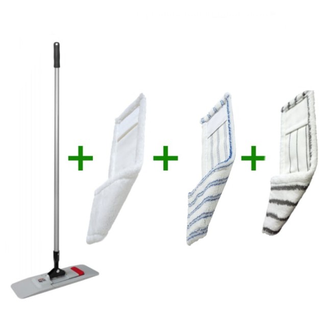 Set mop Magic Click cu 3 rezerve de mop diferite Set mop Magic Click cu 3 rezerve de mop diferite