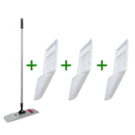 Mop Magic Click cu 3 rezerve de mop microfibră Mop Magic Click cu 3 rezerve de mop microfibră