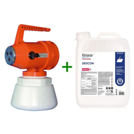 Nebulizator electric ULV + Dezinfectant suprafețe și instrumentar medical DEZICON 5L Nebulizator electric ULV + Dezinfectant suprafețe și instrumentar medical DEZICON 5L