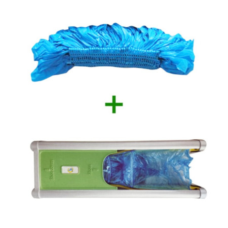 Pachet dispenser automat +  botoșei unică folosință cu clemă i