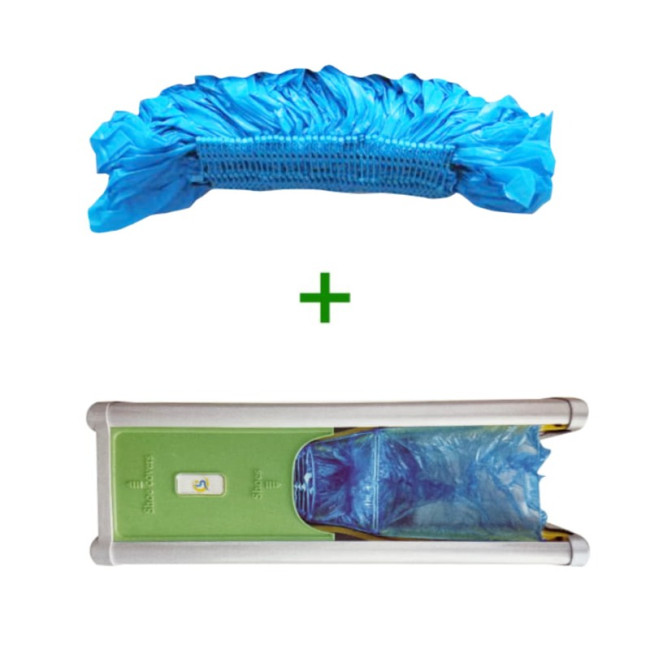 Pachet dispenser automat +  botoșei unică folosință cu clemă i